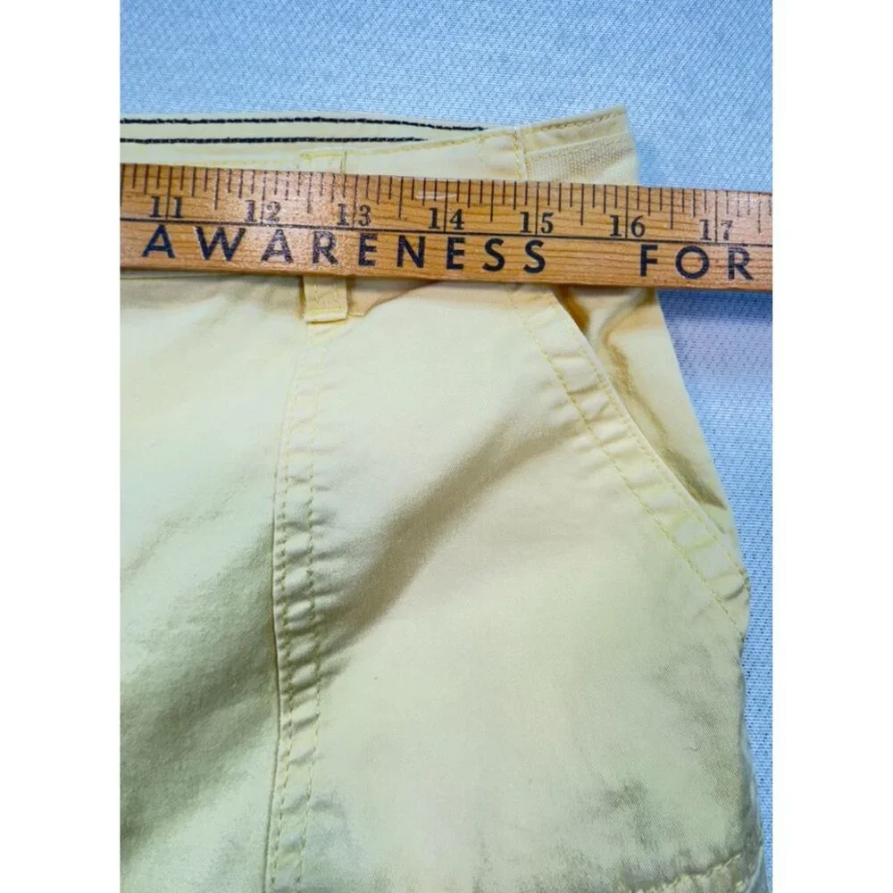 Tommy Hilfiger Womens Sloan Cropped Pants Size 8 Yellow Beachy Coastal